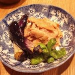 ごんべえ邑 - ナスやシシトウなどの炒め物。
