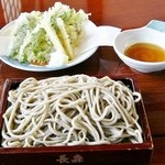 そば屋 長森 - 「天せいろ田舎そば」\1350です