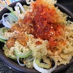ゆで太郎 - ネギの小皿に”辛味玉”(2019.9.30)