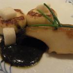 リストランテ ラ・バリック トウキョウ - 「蒸しアワビと石川芋のニョッキのソテー　肝とバルサミコのソース」