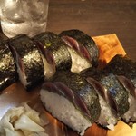 吾作 - 棒アジ寿司。めっさ旨い。