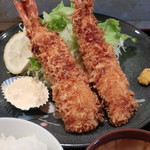 歩留食 - 特大エビフライ定食