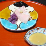 つる幸 - 鰤のルイベともって菊の胡麻和え（椅子席ミニコース）