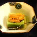 ふじ居 - ごま豆腐の焼きウニのせ