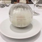 Grand rocher - カマスと焼き茄子の瞬間燻製、さあ！ショータイムです