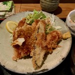 美松 - ソースとレモン　辛子をつけて