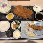 Tonkatsuwakou - 特ロースかつ定食＆単品エビフライ(ライス＆味噌汁無し)