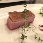 オステリア カステリーナ - ハンガリー産　鴨のローストフランボワーズソース・無花果コンポート添え