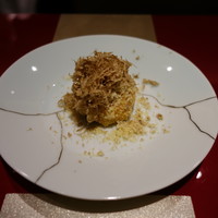 野嵯和 - 海老と柿のお団子に栗粉と秋トリュフのトッピング
