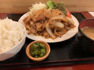 Marukatsushokudou - 超しょうが焼き定食 ご飯大盛り
