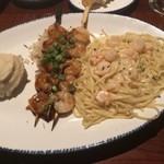 Red Lobster - Shrimp Lingini Alfredo & Teriyaki Grilled Shrimp