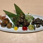 kuzushikappoutokoshitsuiori - 地鶏の炭火焼き厳選3種 ¥1,490