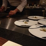 YANAGI - 秋刀魚の瞬間スモーク 茄子のピューレ リコッタチーズ