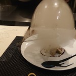 YANAGI - 秋刀魚の瞬間スモーク 茄子のピューレ リコッタチーズ