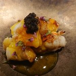 YANAGI - 伊勢海老のバリエーション 身 ～浅利のジュレとサフランのソース～