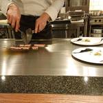 YANAGI - 秋刀魚の瞬間スモーク 茄子のピューレ リコッタチーズ