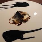 YANAGI - 秋刀魚の瞬間スモーク 茄子のピューレ リコッタチーズ