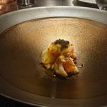 YANAGI - 伊勢海老のバリエーション 身 ～浅利のジュレとサフランのソース～