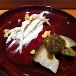 鮨小山 - その場で蒸す白魚と鮑と肝