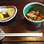 徳山鮓 - 香茸と舞茸の炊き込みご飯 と 香の物。　　　　　　2019.10.26