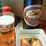 120303東京　ずぼら　キリン大550円＆お通し