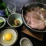 Yonezawa Gyuu Ooki Gyuunabe Ooki - 米沢牛の牛鍋定食