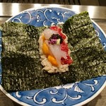 USHIGORO S. NISHIAZABU - 白海老と生雲丹の手巻き