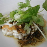 アーリア ディ タクボ - 前菜２　北海道産真鱈白子のオーブン焼き香草バターソース　ホワイトセロリのサラダ添え