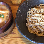 Menya Tsururi - 味噌チャーシューつけ麺+味玉(チャーシューは別皿)