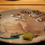 京都 いと - 真鯛、赤はた、こちの盛合せアップ