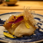 京都 いと - 鮑とつぶ貝の炙りアップ