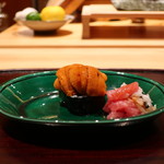 京都 いと - ガリととろの巻物 雲丹乗せ