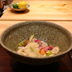 京都 いと - 伊勢海老、ポルチーニ茸の黒オリーブと海老のエスプーマ仕立て