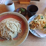 よしむら - 季節のかき揚げざるそば(1,400円)