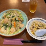 青冥 - 海老焼きそば＋ミニ炒飯