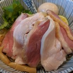 中華そば きなり - 鴨と茸　淡麗つけそば。
      味玉肉増し。