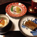 ふく旅庵 下商会館 - 先付・ふく煮こごり・湯引き