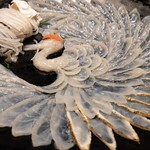 ふく旅庵 下商会館 - ふく刺し（鶴盛り）