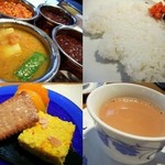 デリー - “カラヒ、チャナマサラ、コルマカレー、インドカレー、ライス、デザート、チャイ