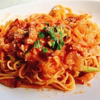 京都イタリアン 欧食屋 Kappa - パンチェッタベーコン 　無農薬玉ねぎのアマトリチャーナ