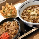 さかい庵 - 桜海老と野菜のかき揚げそば　& ミニ牛丼