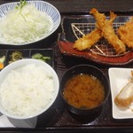 とんかつ濱かつ - エビフライとチキンカツランチにオランダカツ追加