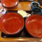 野さか - 二人とも完食(汚くてすいません)【料理】