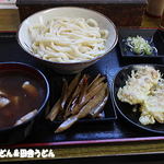 純手打ちうどん 利休  - つけけんちん汁+きんぴら+ちくわ天
