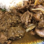 大衆中遊華食堂 八戒 - 生ラムクミン炒めカリーとスパイスマトンカリー接写