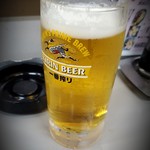 大養軒 - 生ビール550円。ちょっと呑んだ(^_^;)