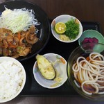 Hei Kichi - 20191104「豚焼肉定食(うどんは「ぶっかけ(冷)(中)」を選択)」600円