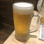 博多かわ屋 - 2019年11月3日　生ビール（アサヒスーパードライ）560円のところ1杯目無料