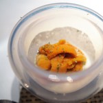 エクアトゥール - 雲丹　ムール貝　クリームソース　コブミカンの香り