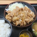 美野里パーキングエリア（下り線）フードコート - みのりでかもり生姜焼き定食